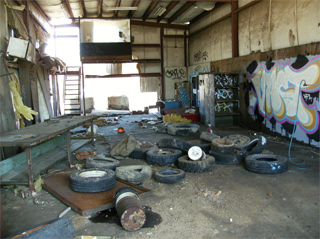 abandned interior industrial space